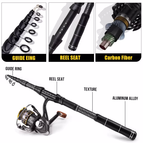 Fishing Rod & Lure Combo Set - Long Cast Saltwater Spinning Rod - Image 3