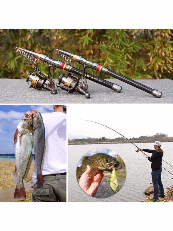 Fishing Rod Spinning Reel Combo Carbon Fiber - Image 2