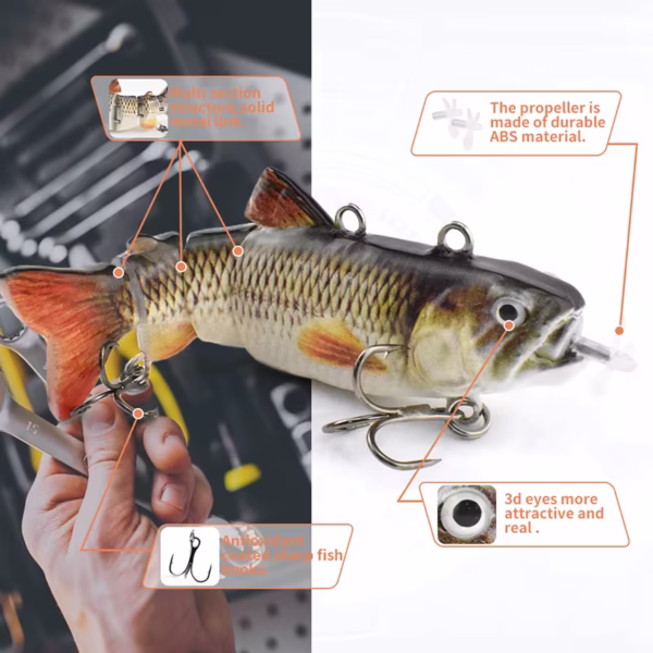 3.5in Automatic Swimbait Robotic Electric Fishing Lure - Image 2
