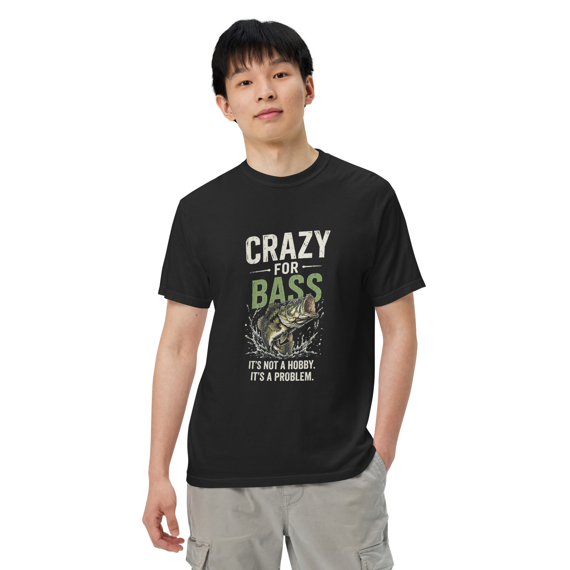 CrazyForBass – It's Not A Hobby, It's A Problem. Design #3 T-Shirt - Image 3
