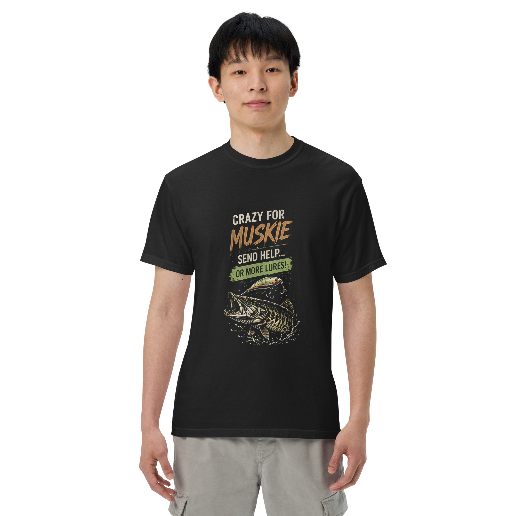 CrazyForMuskie – Send Help or More Lures T-Shirt - Image 3