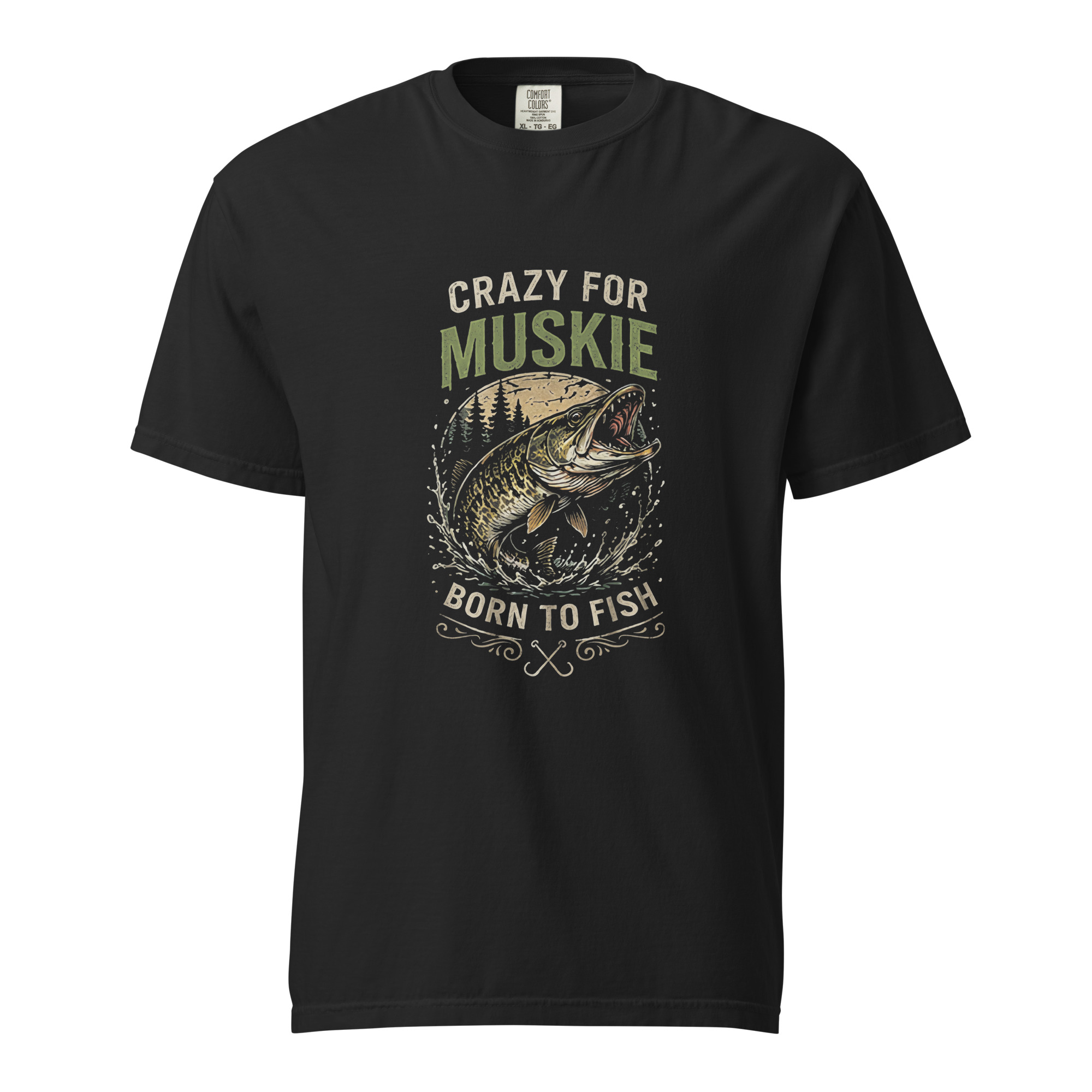 CrazyForMuskie – Born To Fish T-Shirt