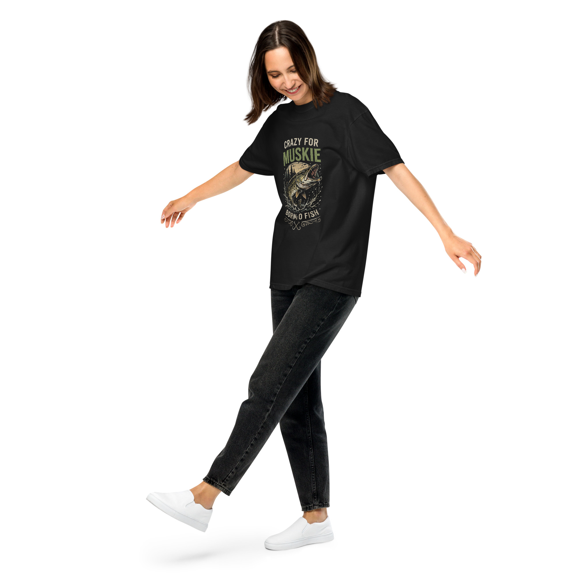 CrazyForMuskie – Born To Fish T-Shirt - Image 4