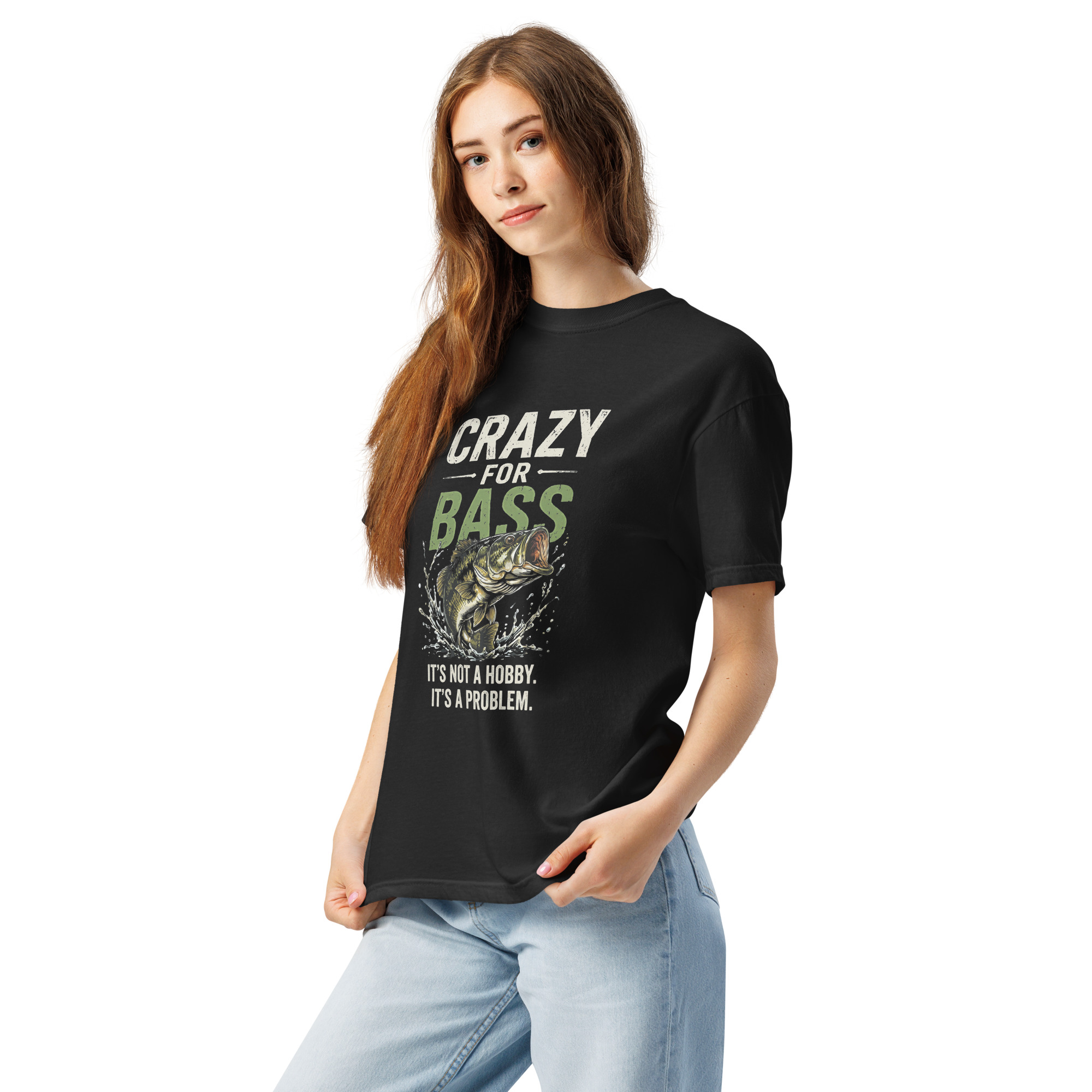 CrazyForBass – It's Not A Hobby, It's A Problem. Design #3 T-Shirt - Image 2