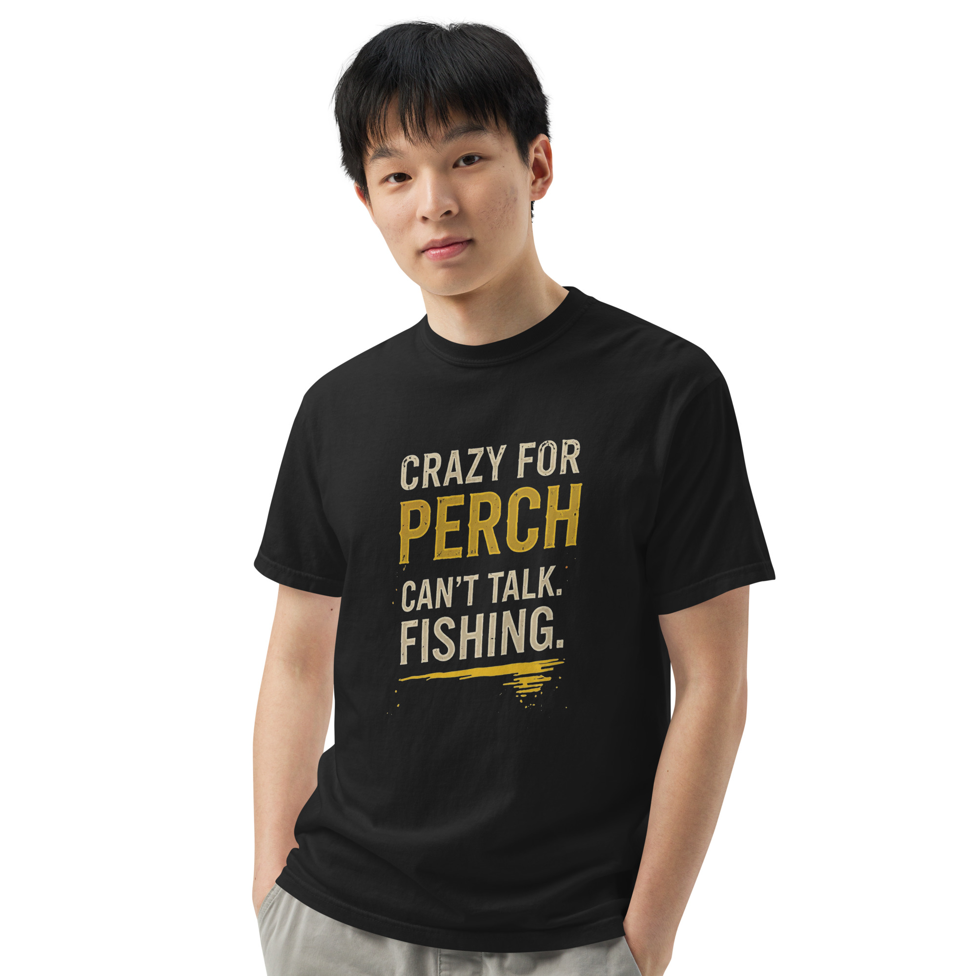 CrazyForPerch – Can't Talk Fishing T-Shirt - Image 2
