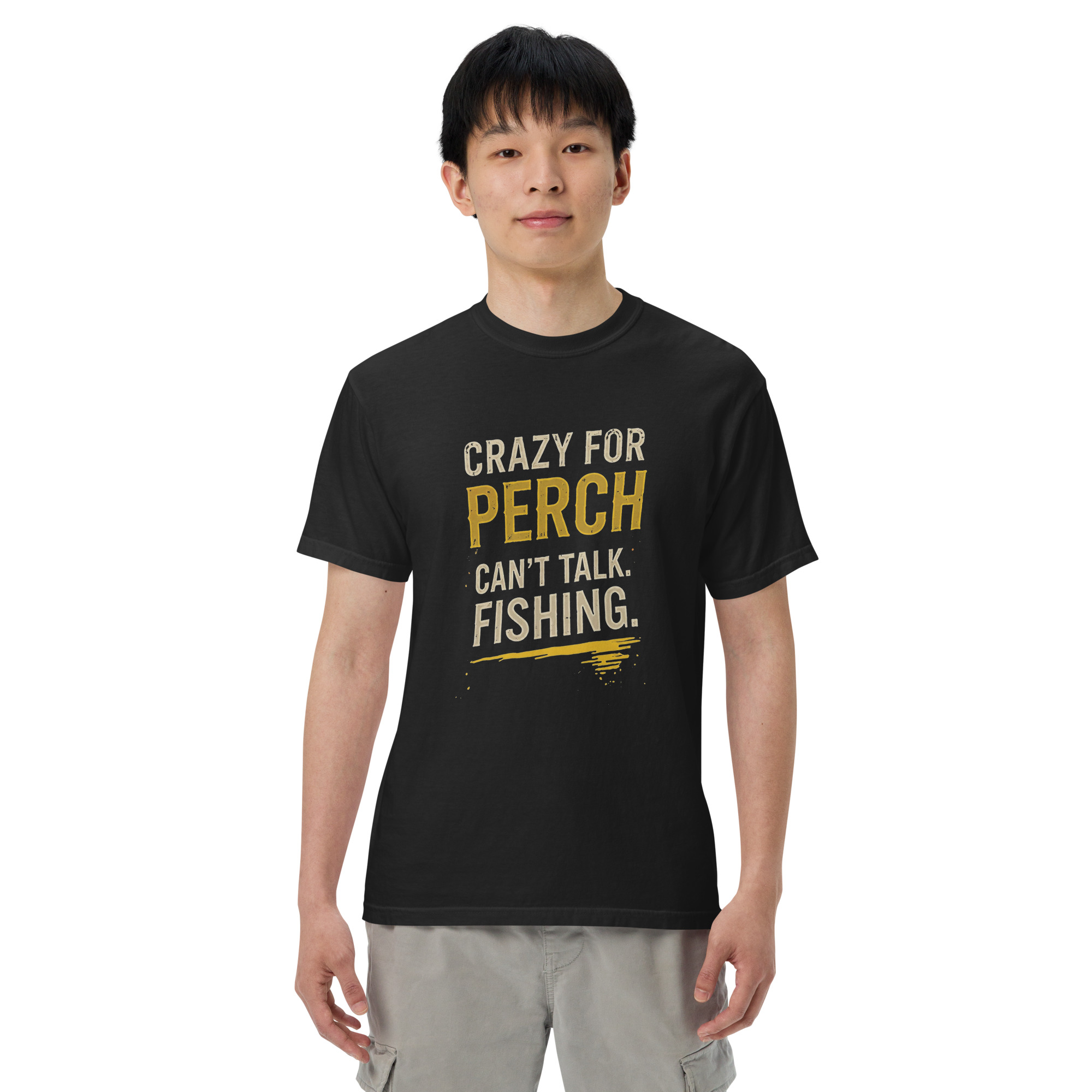CrazyForPerch – Can't Talk Fishing T-Shirt - Image 3
