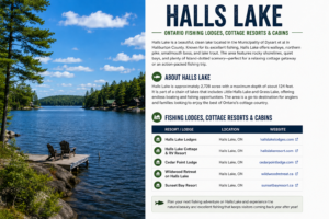 Halls Lake fishing lodges and cottage resorts in Algonquin Highlands Ontario
