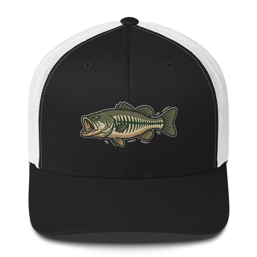 Olive Khaki Skeleton Bass Hat - Image 2