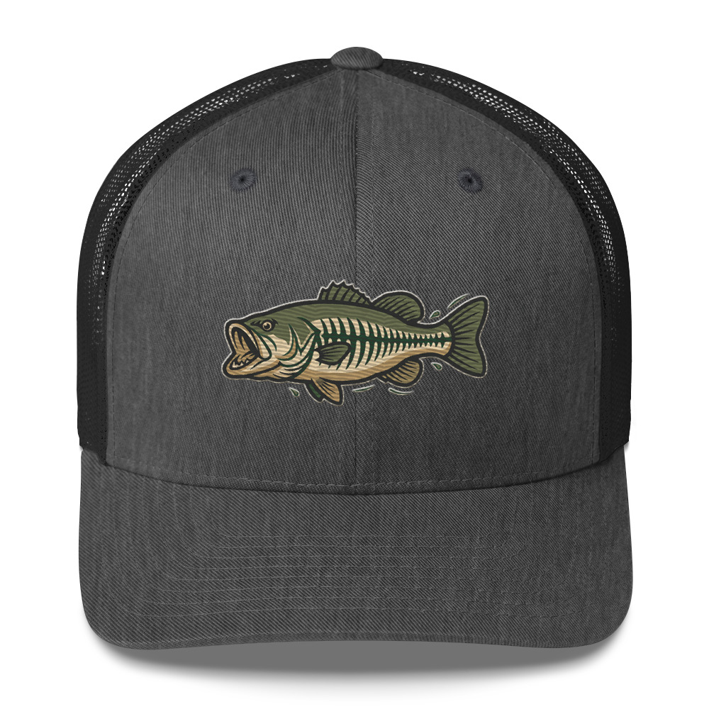 Olive Khaki Skeleton Bass Hat - Image 6