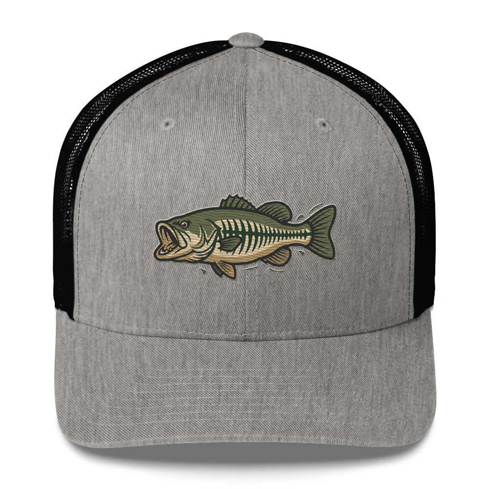 Olive Khaki Skeleton Bass Hat - Image 8