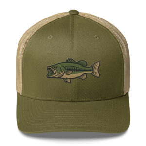 Olive Khaki Largemouth Bass Fishing Hat