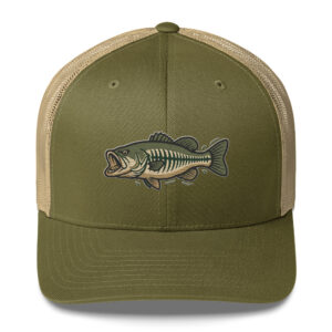 Olive Khaki Skeleton Bass Hat