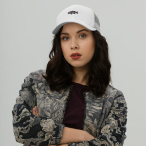 Retro Trucker Hat - Yupoong 6606 Embroidered Golden Bass Angler Headwear
