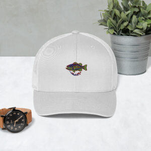 Surfacing Bass Water Ripple Hat - Yupoong 6606 Embroidered Trucker Cap