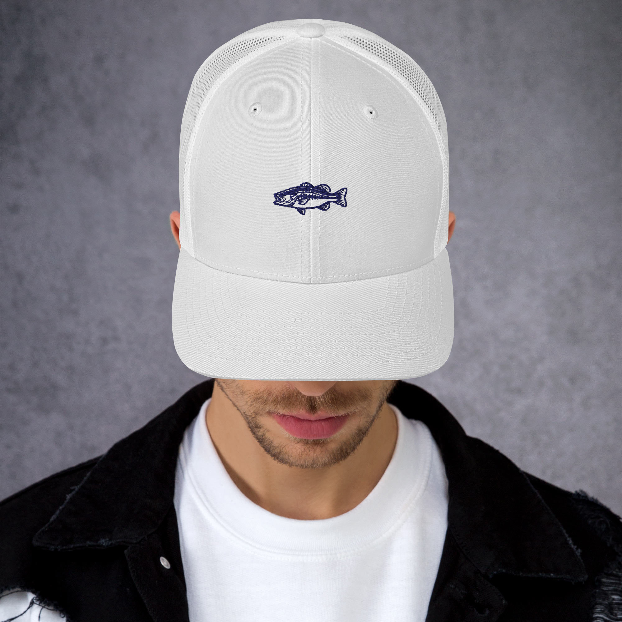 Neon Outline Bass Fish Hat | Yupoong 6606 Cap Strategic URL Handle / Slug: - Image 6