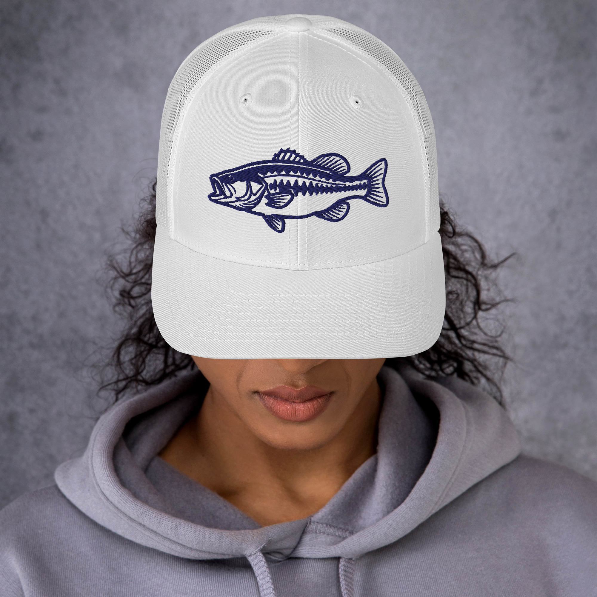 Neon Outline Bass Fish Hat | Yupoong 6606 Cap Strategic URL Handle / Slug: - Image 7