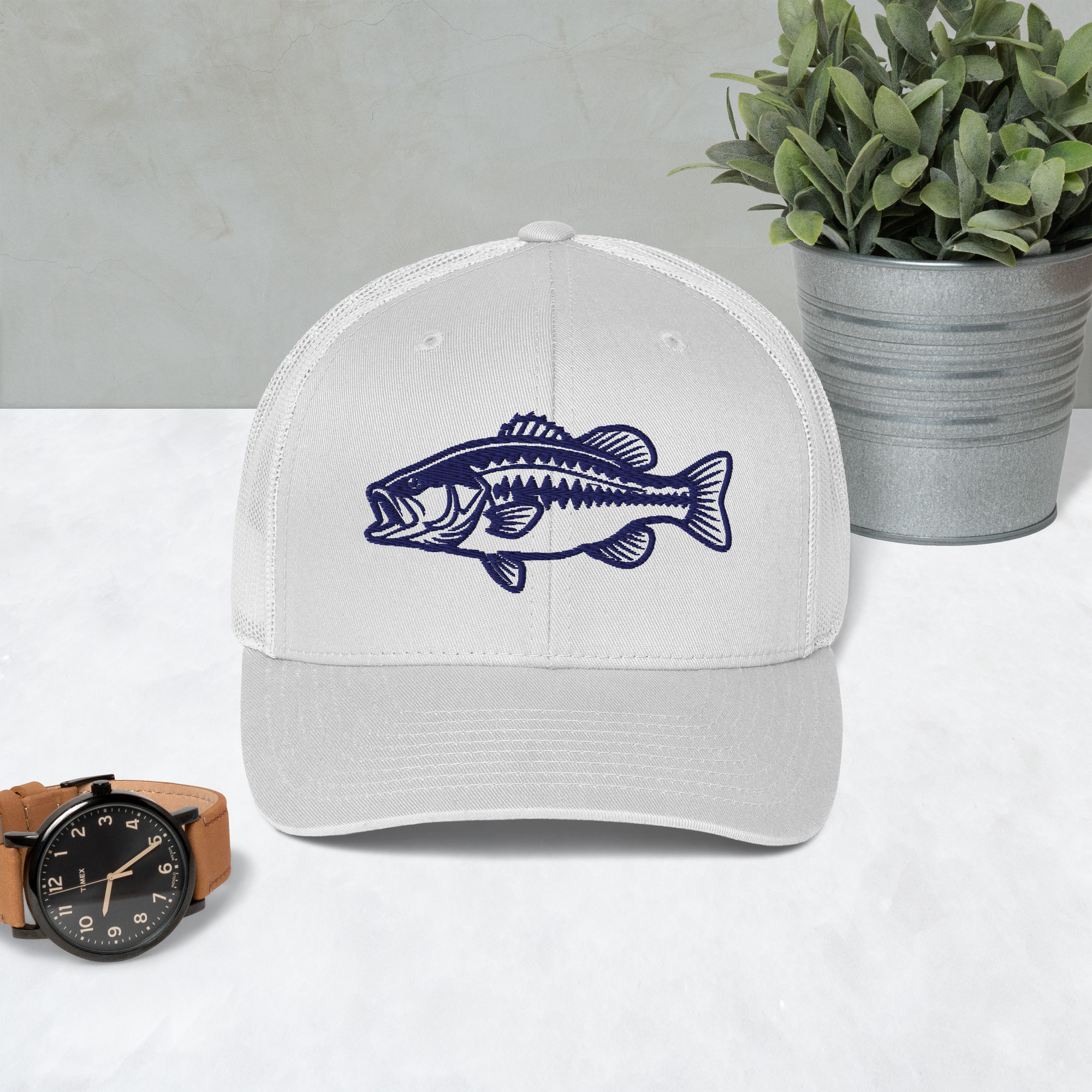 Neon Outline Bass Fish Hat | Yupoong 6606 Cap Strategic URL Handle / Slug: - Image 9