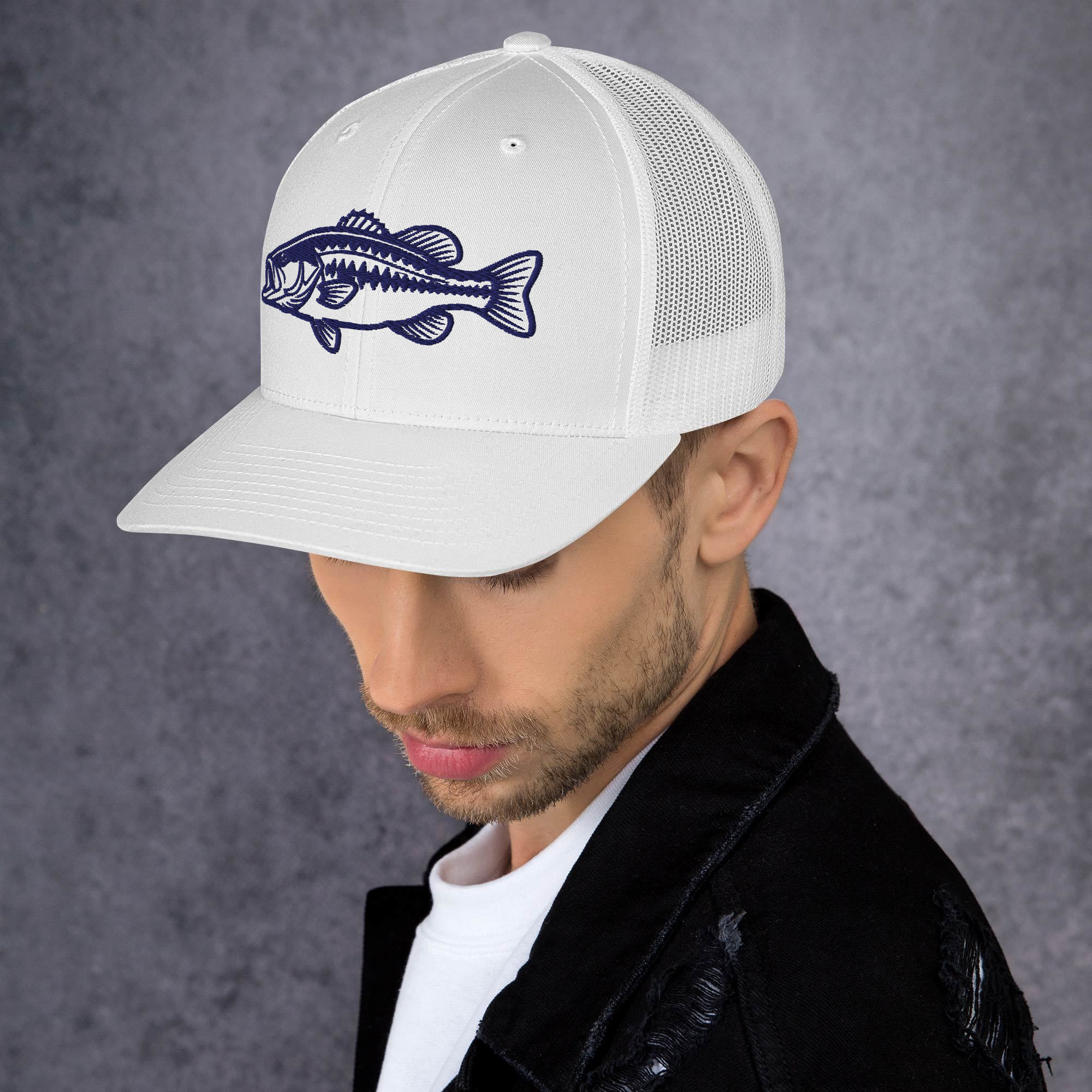 Retro Trucker Hat - Yupoong 6606 Embroidered Rainbow Trout Angler Headwear - Image 9
