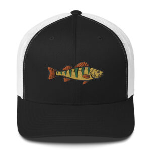 Detailed Fin Perch Fishing Hat – Embroidered Trucker Cap