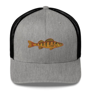 Sunset Orange Perch Fishing Hat – Embroidered Angler Cap