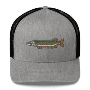 Northern Pike Fishing Hat – Embroidered Pike Trucker Cap