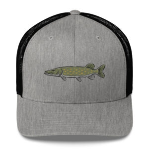 Detailed Spotted Pike Fishing Hat – Embroidered Trucker Cap