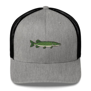 Sleek Profile Pike Fishing Hat – Embroidered Trucker Cap