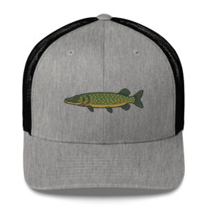 Classic Spotted Pike Fishing Hat – Embroidered Trucker Cap